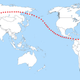 Trayectoria de riesgo donde se estimó que Apophis podría impactar en la Tierra en 2036. Más tarde se desestimó este cálculo. Wikimedia C.